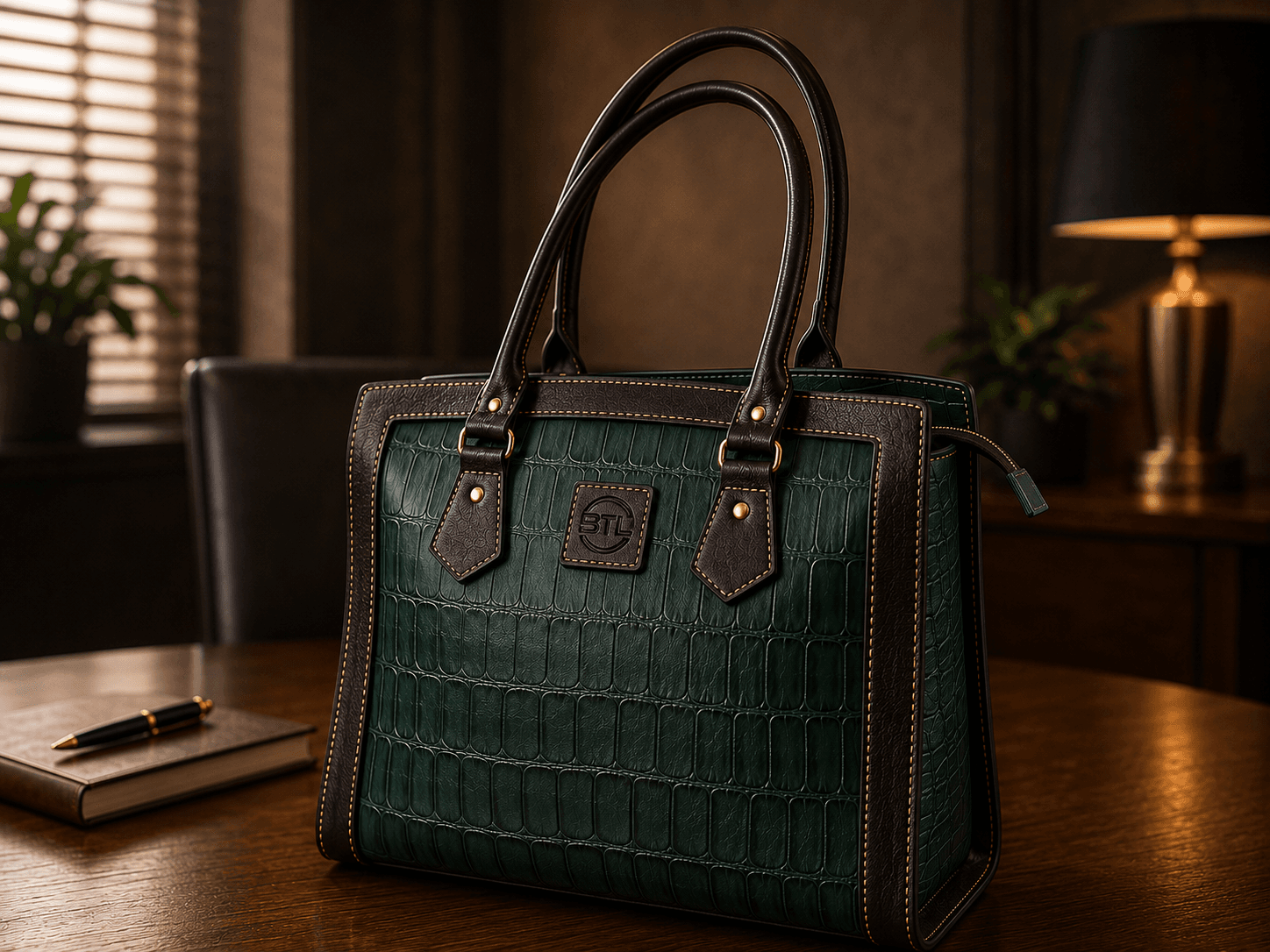 GWETHBTL leather laptop bag detail
